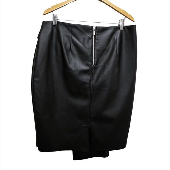 Addition Elle Faux Leather Asymmetric Skirt Size 12 - Picture 6 of 13